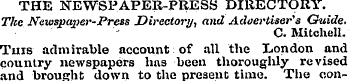 THE NEWSPAPER-PRESS DIRECTORY. The Newsp...