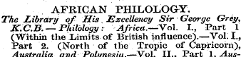 AFRICAN PHILOLOGY. The Library of His Ex...
