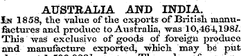AUSTRALIA AND INDIA. In 1858, the value ...