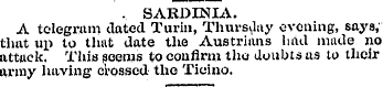 .. SARDINIA. A telegram dated Turin, Thu...