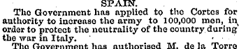 SPAIN. The Government has applied to the...