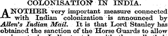 COLONISATION IN INDIA. A N. OTHER very i...