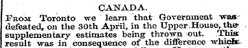 CANADA. From Toronto we learn that Gover...