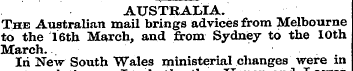 AUSTRALIA. The Australian mail brings ad...