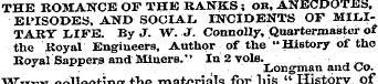 THE ROMANCE OF THE RANKS ; OR, ANECDOTES...