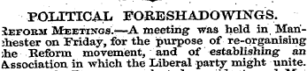 POXITICAL FORESHADOWINGS. Jeform Meeting...