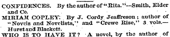 CONFIDENCES. By the author of "Rita.' '—...