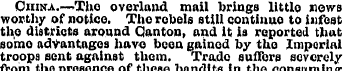 China.—-Tho overland mail brings littlo ...