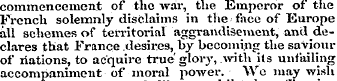commencement of the war, the Emperor of ...
