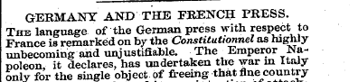GERMANY AND THE FRENCH PRESS. The langua...