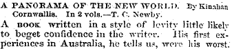 A PANORAMA OF THE NEW WOK1.I). Sy Kin ah...