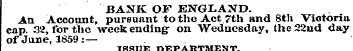 BANK OF ENGLAND. An Account, pursuant to...