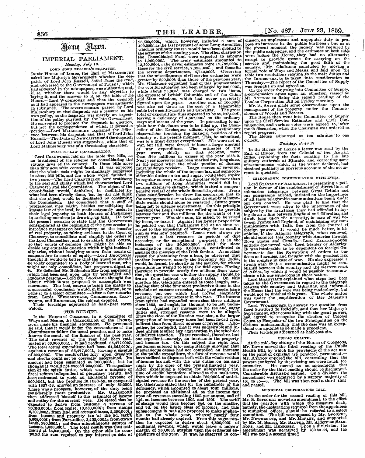 Leader (1850-1860): jS F Y, 2nd edition - And To S,Fi The Leader. [Sto. 487. July ...