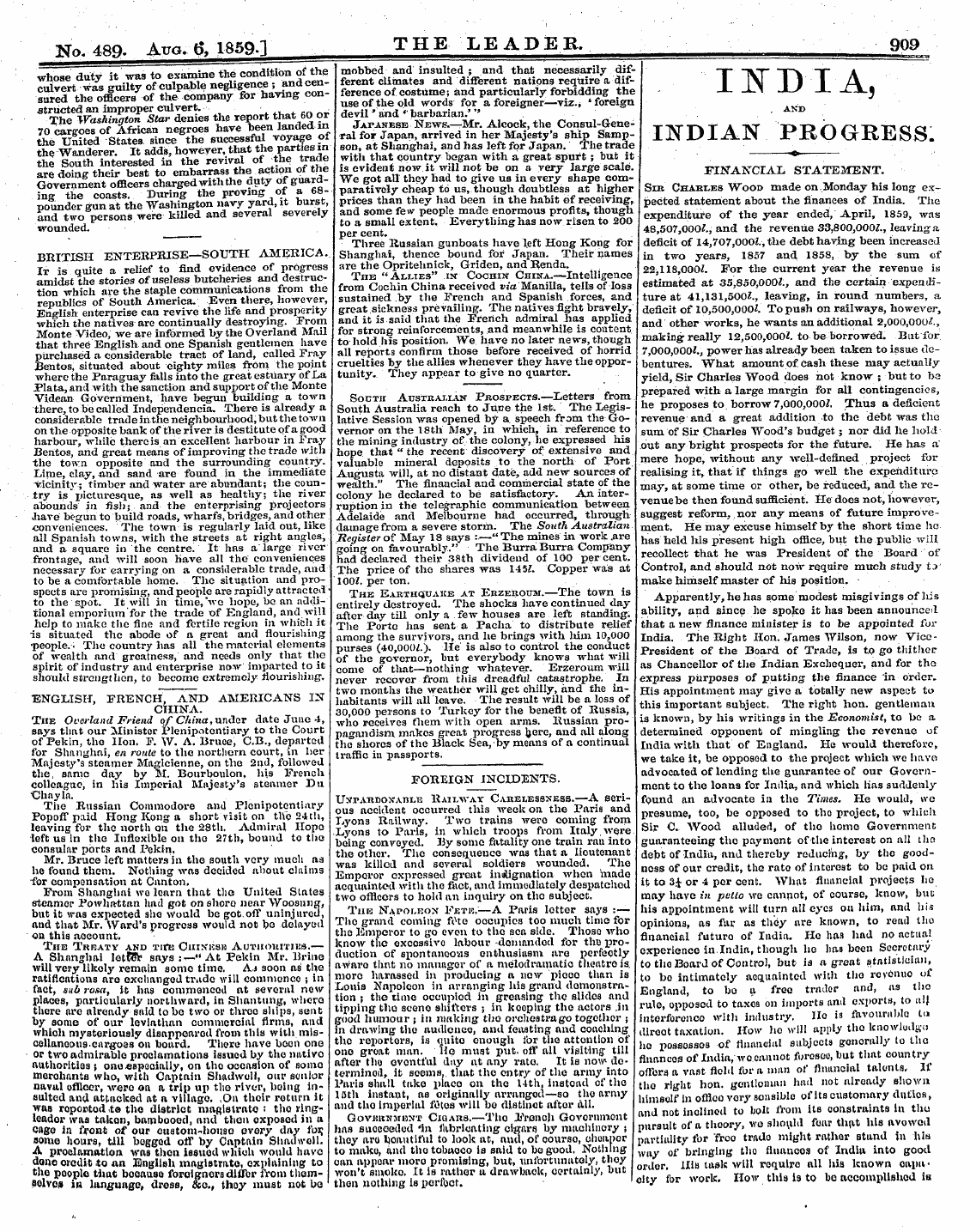 Leader (1850-1860): jS F Y, 2nd edition - Unitjbd States Nmva.-—Tho Southern Michi...