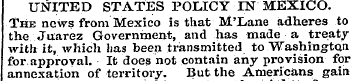 UNITED STATES POLICY IN MEXICO. The news...