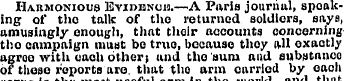 Harmonious Eyidenom.—A Paris journal, sp...