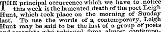 THE principal occurrence which we have t...