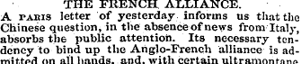 THE FRENCH ALLIANCE. A takis letter of y...
