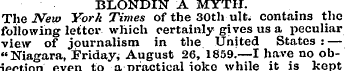 BLONDIN A MYTH. The New York Times of th...