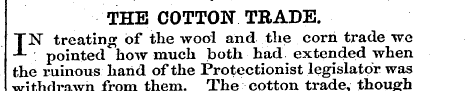 THE COTTON TRADE. I 1ST treating of the ...