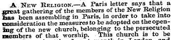 A New Religion.— A Paris letter says tha...