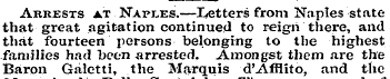 Arrests m Naples.—Letters from Naples st...