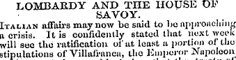 LOMBARDY AND THE HOUSE OF SAVOY. Italian...