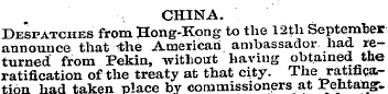 CHINA. Despatches from Hong-Kong to the ...