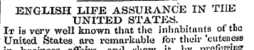 ENGLISH LIFE ASSURANCE IN THE UNITED STA...
