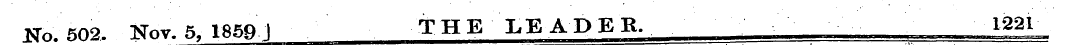 No. 502. Nov. 5,1859j THE LEADER. 1221