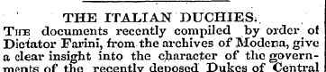 THE ITALIAN DUCHIES. The documents recen...