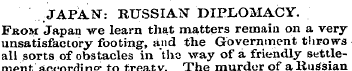 JAPAN: RUSSIAN DIPLOMACY. Fkom Japan -we...