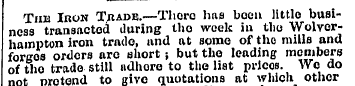 Tub Iron Trade.—Tlioro has been little b...