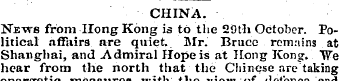 CHINA. News from Hong Kong is to the 29t...