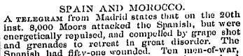 SPAIN AND MOROCCO. A telegram from Madri...