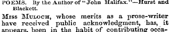 POEMS. By the Author of " John Halifax."...