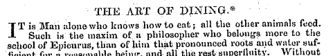 THE ART OF PINING.* I T is Man alone who...