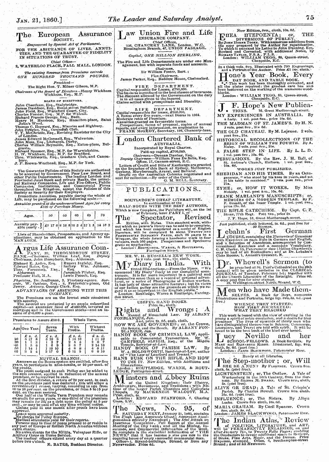 Leader (1850-1860): jS F Y, 2nd edition - Ad02313