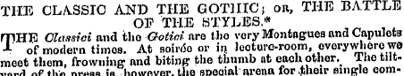 THE CLASSIC AND THE GOTHIC; or, THE BATT...