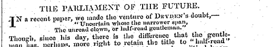 . THE 3>AltLIAMEXX OF THE FUTUHB. I N a ...