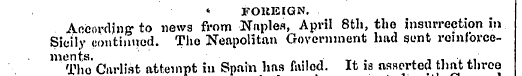 « FOREIGN. According-to news from Naples...