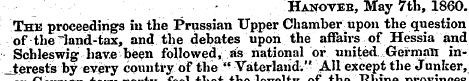 Hanovee, May 7th, 1860. The proceedings ...