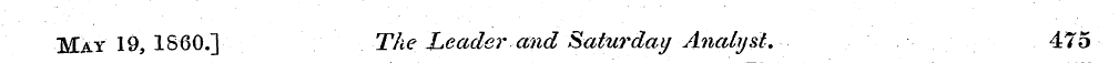 May 19, I860.] The Leader and Saturday A...