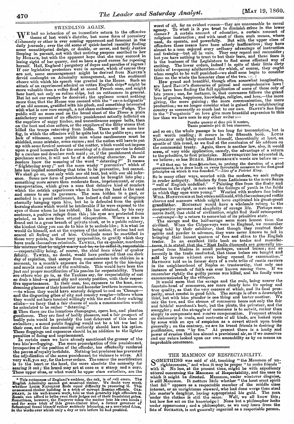 Leader (1850-1860): jS F Y, 2nd edition - Swindling Again. ' Tx7e Had No Intention...