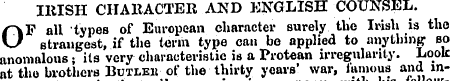 IRISH CHARACTER AND ENGLISH COUNSEL. OF ...