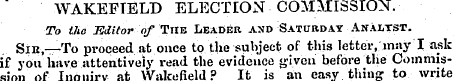 WAKEFTELD ELECTION COMMISSION. To the Ed...