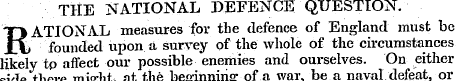 THE NATIONAL DEFENCE QUESTION. RATIONAL ...