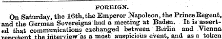 FOREIGN. On Saturday, the 16th, the Empe...