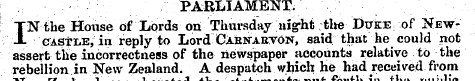 PARLIAMENT. IN the House of Lords on Thu...