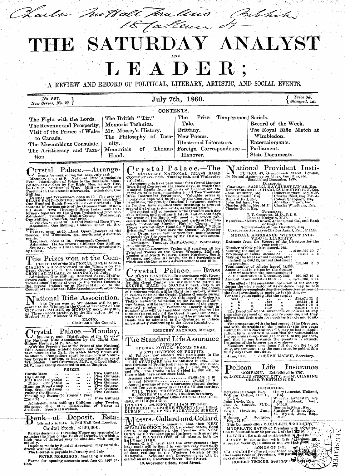 Leader (1850-1860): jS F Y, 2nd edition - Ad00111